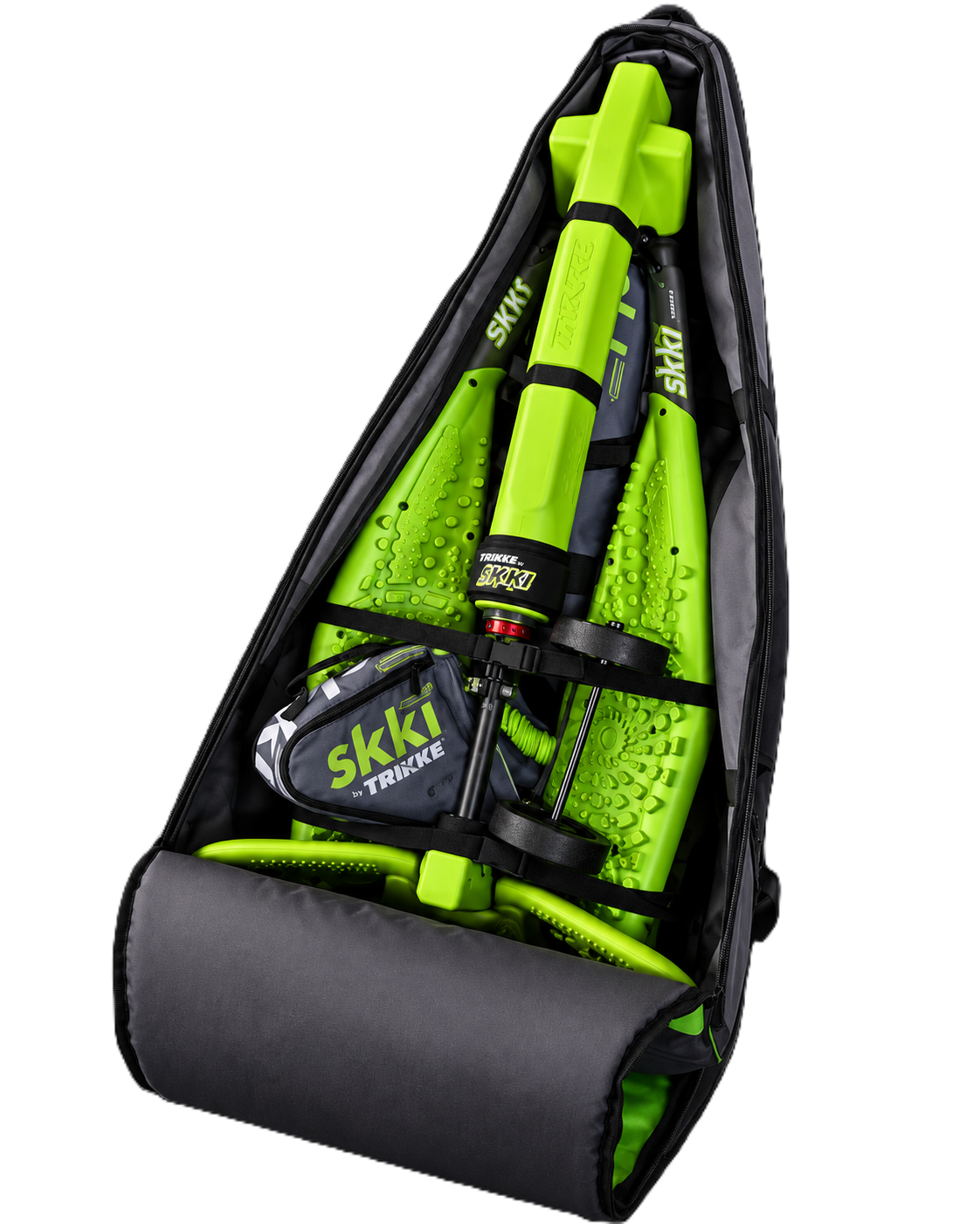 Bolsa para SKKI Trikke verde/gris modelo 2026